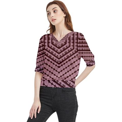 Burgundy Quarter Sleeve Blouse by LW323