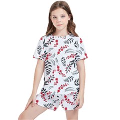 Folk Floral Pattern  Flowers Abstract Surface Design  Seamless Pattern Kids  Tee And Sports Shorts Set by Eskimos