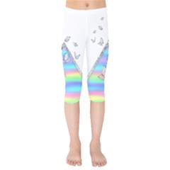 Minimal Holographic Butterflies Kids  Capri Leggings  by gloriasanchez