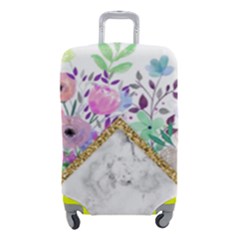 Minimal Gold Marble Bouquet Luggage Cover (small) by gloriasanchez