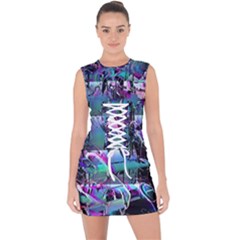 Technophile s Bane Lace Up Front Bodycon Dress by MRNStudios