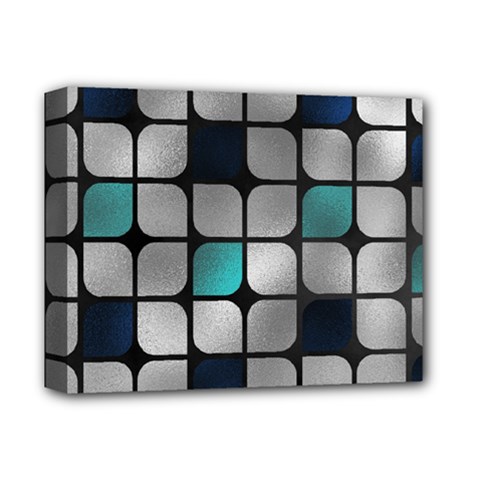 Pattern Abstrat Geometric Blue Grey Deluxe Canvas 14  X 11  (stretched) by alllovelyideas