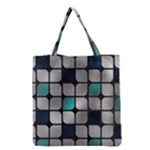 Pattern Abstrat Geometric Blue Grey Grocery Tote Bag