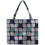 Pattern Abstrat Geometric Blue Grey Mini Tote Bag
