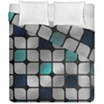 Pattern Abstrat Geometric Blue Grey Duvet Cover Double Side (California King Size)