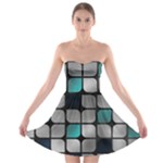 Pattern Abstrat Geometric Blue Grey Strapless Bra Top Dress