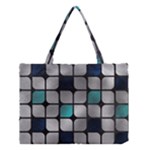 Pattern Abstrat Geometric Blue Grey Medium Tote Bag