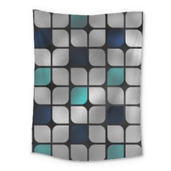 Pattern Abstrat Geometric Blue Grey Medium Tapestry by alllovelyideas