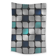 Pattern Abstrat Geometric Blue Grey Large Tapestry by alllovelyideas