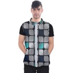 Pattern Abstrat Geometric Blue Grey Men s Puffer Vest