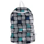 Pattern Abstrat Geometric Blue Grey Foldable Lightweight Backpack