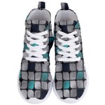 Pattern Abstrat Geometric Blue Grey Women s Lightweight High Top Sneakers