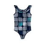 Pattern Abstrat Geometric Blue Grey Kids  Frill Swimsuit