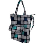 Pattern Abstrat Geometric Blue Grey Shoulder Tote Bag