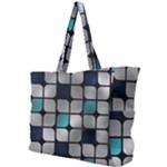 Pattern Abstrat Geometric Blue Grey Simple Shoulder Bag