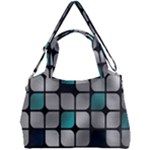 Pattern Abstrat Geometric Blue Grey Double Compartment Shoulder Bag