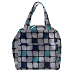 Pattern Abstrat Geometric Blue Grey Boxy Hand Bag