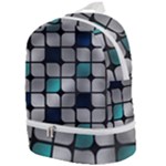 Pattern Abstrat Geometric Blue Grey Zip Bottom Backpack