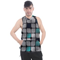 Pattern Abstrat Geometric Blue Grey Men s Sleeveless Hoodie by alllovelyideas