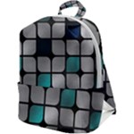 Pattern Abstrat Geometric Blue Grey Zip Up Backpack