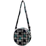 Pattern Abstrat Geometric Blue Grey Crossbody Circle Bag