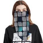 Pattern Abstrat Geometric Blue Grey Face Covering Bandana (Triangle)