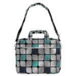 Pattern Abstrat Geometric Blue Grey MacBook Pro Shoulder Laptop Bag (Large)