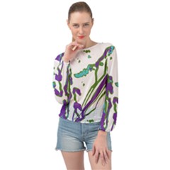 Multicolored Abstract Print Banded Bottom Chiffon Top by dflcprintsclothing