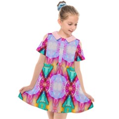 Colorful Abstract Painting E Kids  Short Sleeve Shirt Dress by gloriasanchez