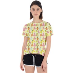 Tropical Fruits Pattern  Open Back Sport Tee by gloriasanchez