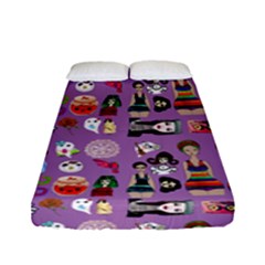 Drawing Collage Purple Fitted Sheet (full/ Double Size) by snowwhitegirl