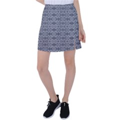 Silver Ornate Decorative Design Pattern Tennis Skirt by dflcprintsclothing