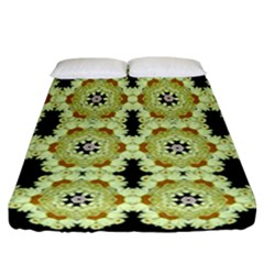 Summer Sun Flower Power Over The Florals In Peace Pattern Fitted Sheet (california King Size) by pepitasart