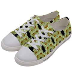 Summer Sun Flower Power Over The Florals In Peace Pattern Women s Low Top Canvas Sneakers by pepitasart