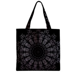 Gothic Mandala Zipper Grocery Tote Bag by MRNStudios