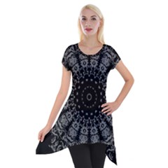 Gothic Mandala Short Sleeve Side Drop Tunic by MRNStudios