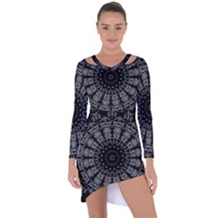 Gothic Mandala Asymmetric Cut-out Shift Dress by MRNStudios