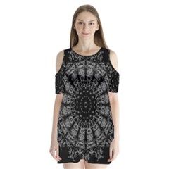 Gothic Mandala Shoulder Cutout Velvet One Piece by MRNStudios