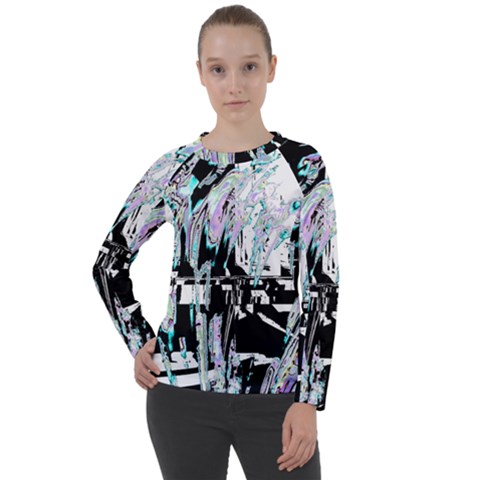 Digital Wave Women s Long Sleeve Raglan Tee by MRNStudios