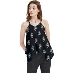 Funny Ghost Sketchy Drawing Pattern Flowy Camisole Tank Top by dflcprintsclothing