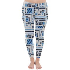Ethnic Geometric Abstract Textured Art Classic Winter Leggings by dflcprintsclothing