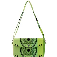 Green Grid Cute Flower Mandala Removable Strap Clutch Bag by Magicworlddreamarts1