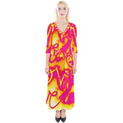 Pop Art Love Graffiti Quarter Sleeve Wrap Maxi Dress by essentialimage365