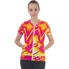 Pop Art Love Graffiti Short Sleeve Zip Up Jacket by essentialimage365