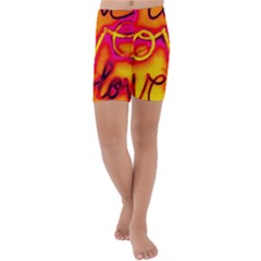  Graffiti Love Kids  Lightweight Velour Capri Yoga Leggings