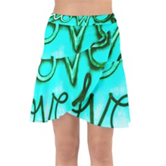  Graffiti Love Wrap Front Skirt