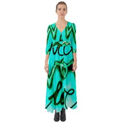  Graffiti Love Button Up Boho Maxi Dress by essentialimage365