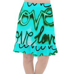  Graffiti Love Fishtail Chiffon Skirt