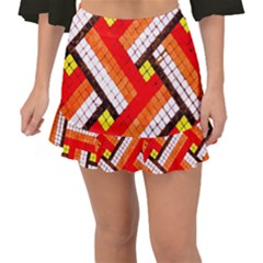 Pop Art Mosaic Fishtail Mini Chiffon Skirt by essentialimage365