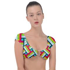 Pop Art Mosaic Cap Sleeve Ring Bikini Top by essentialimage365